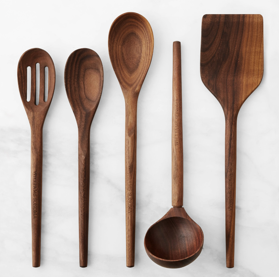 Walnut wood cooking set